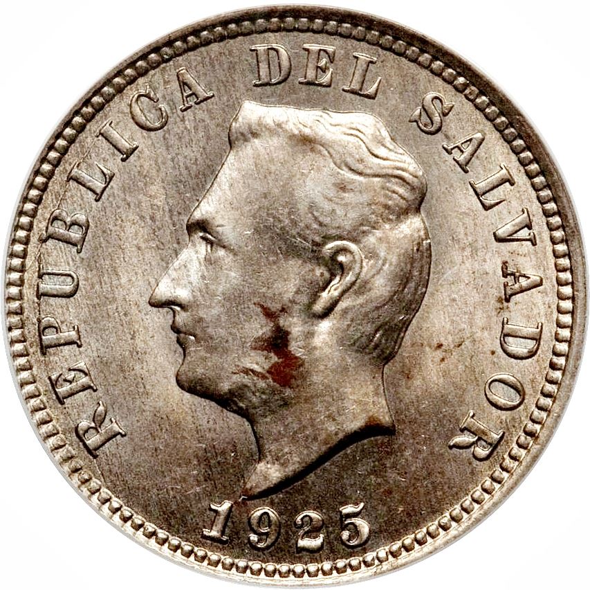 El Salvador 5 Centavos Coin | President Francisco Morazan | KM129 | 1915 - 1925