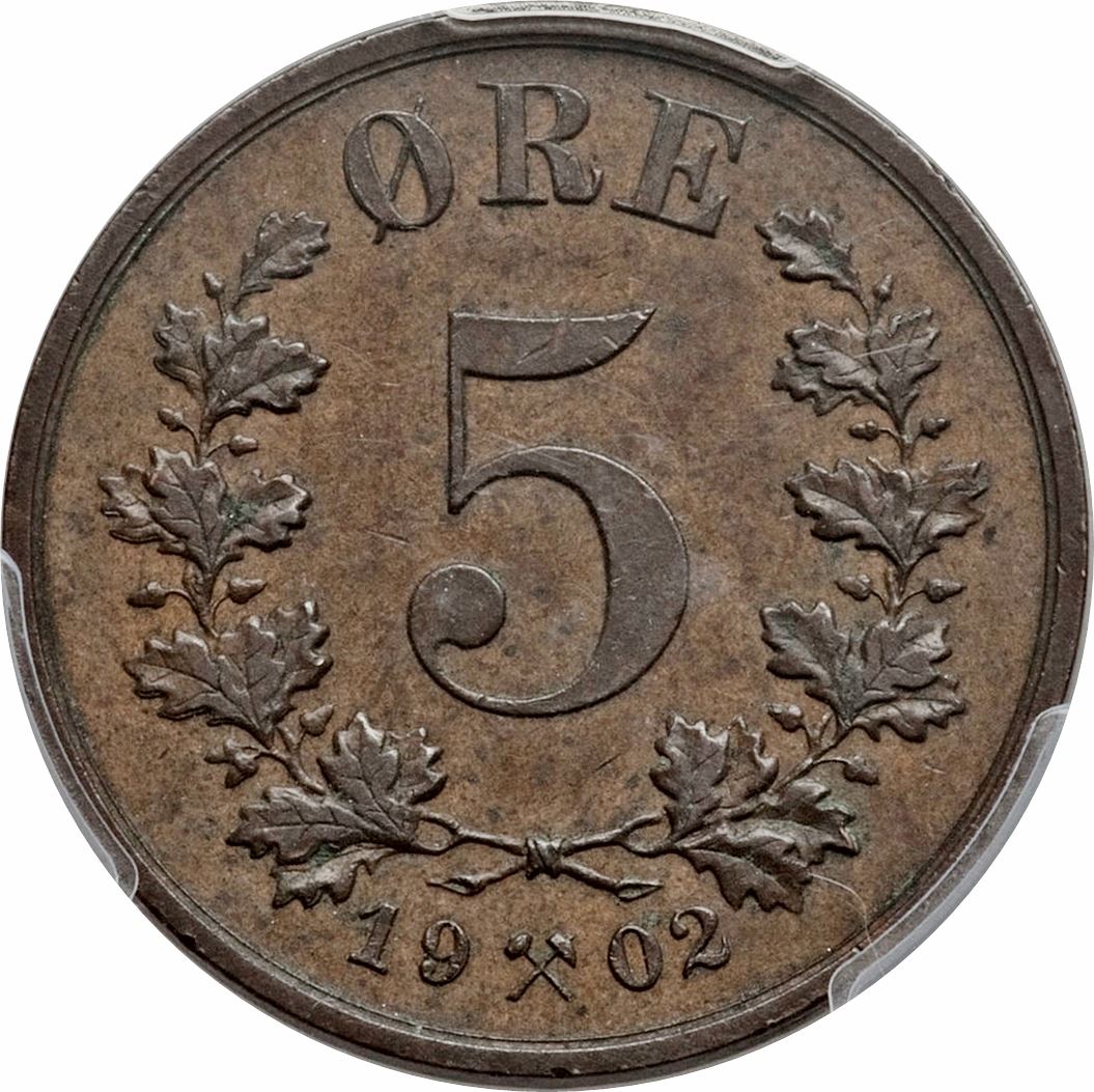 Norway 5 Ore Coin | Oscar II | KM349 | 1875 - 1902