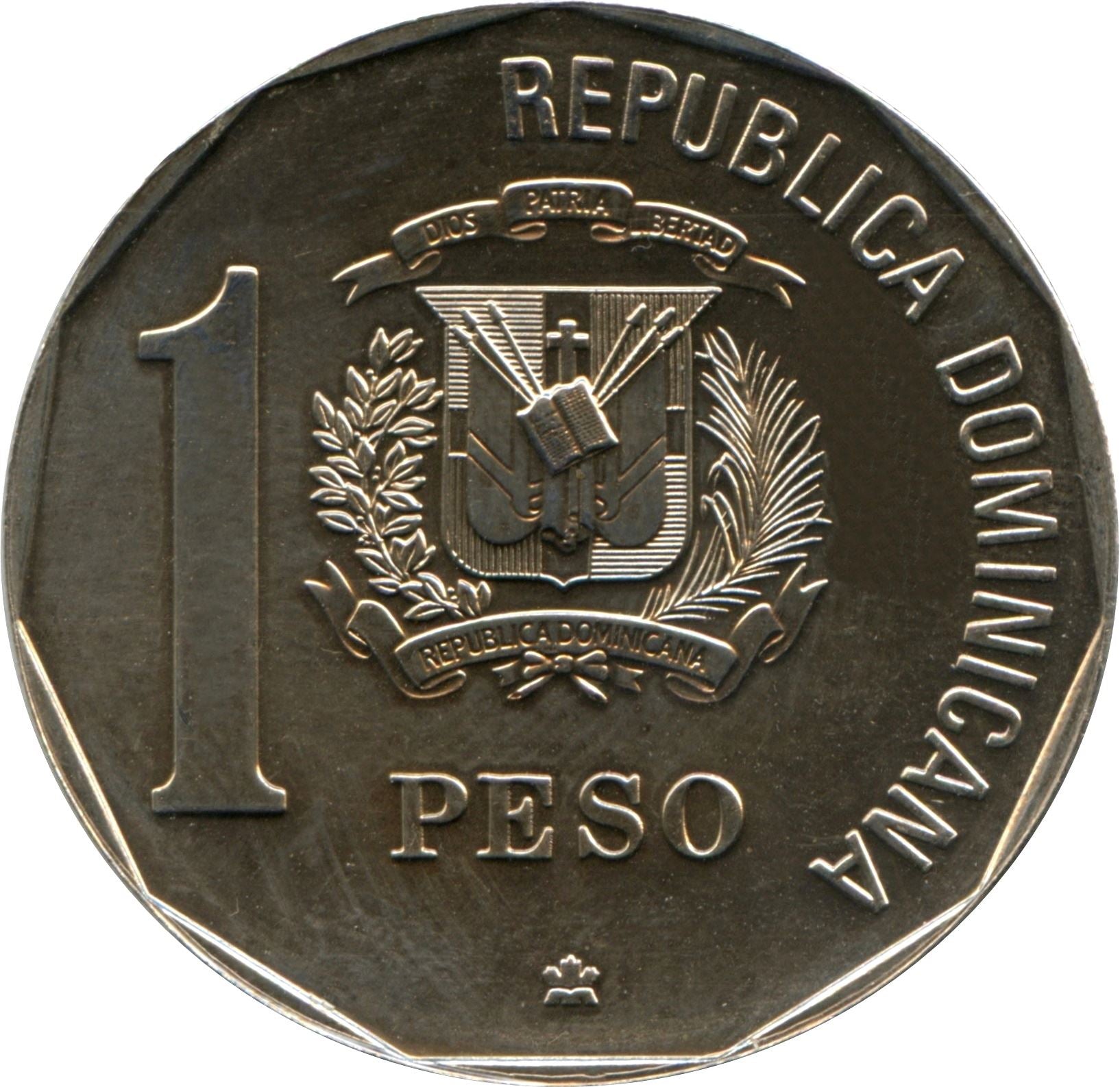Dominican Republic 1 Peso Coin | Pinzon Brothers | Ship | Sea | KM81 | 1991