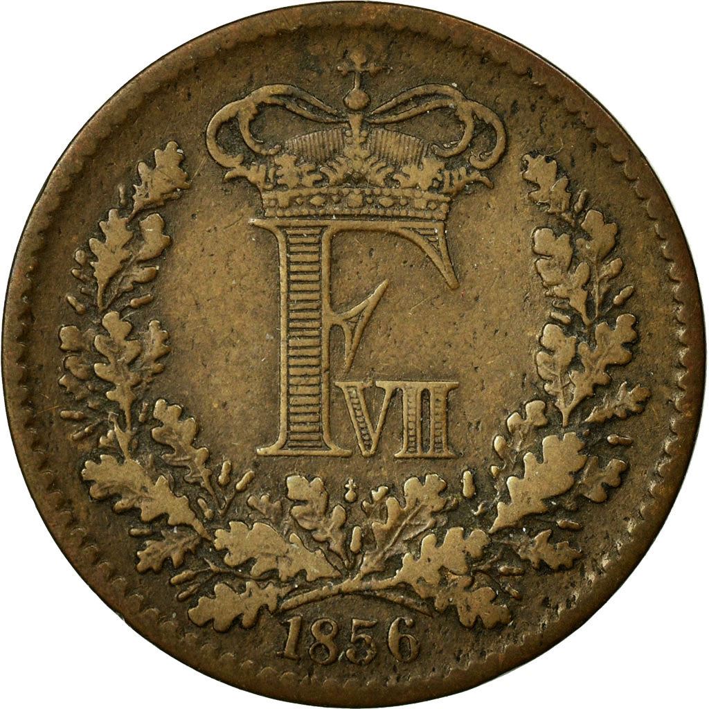 Denmark | 1 Skilling Rigsmont Coin | Bronze | KM:763 | 1856-1863