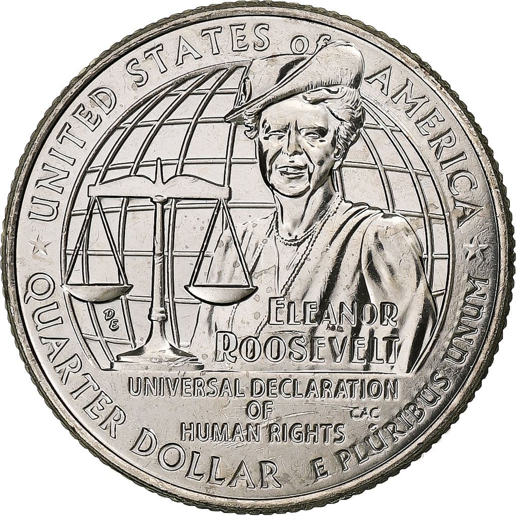 USA | 1/4 Dollar Mønt | Eleanor Roosevelt | Km:782 | 2023