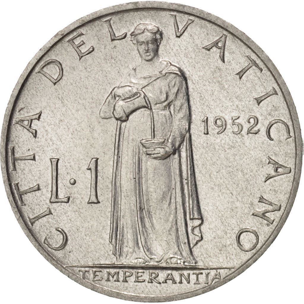Vatican City | 1 Lira Coin | Pius XII | Km:49 | 1951 - 1958