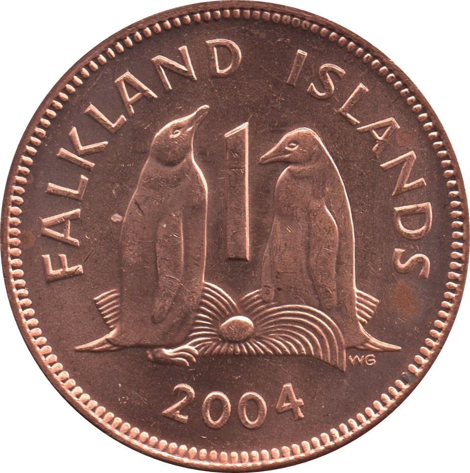Falkland Islands 1 Penny Coin | 1 Penny Coin | Elizabeth II | Penguins | KM130 | 2003 - 2011
