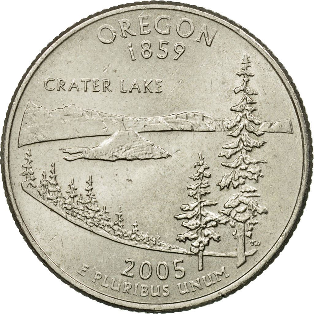 United States | 1/4 Dollar Coin | Oregon | Km:372 | 2005