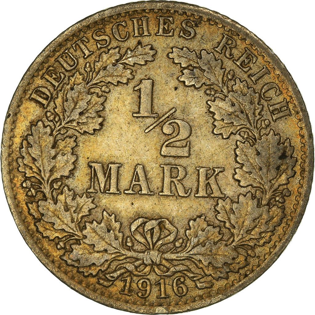 German Empire 1/2 Mark Coin | Deutsches Reich | Wilhelm II | Type 2 | KM17 | 1905 - 1919