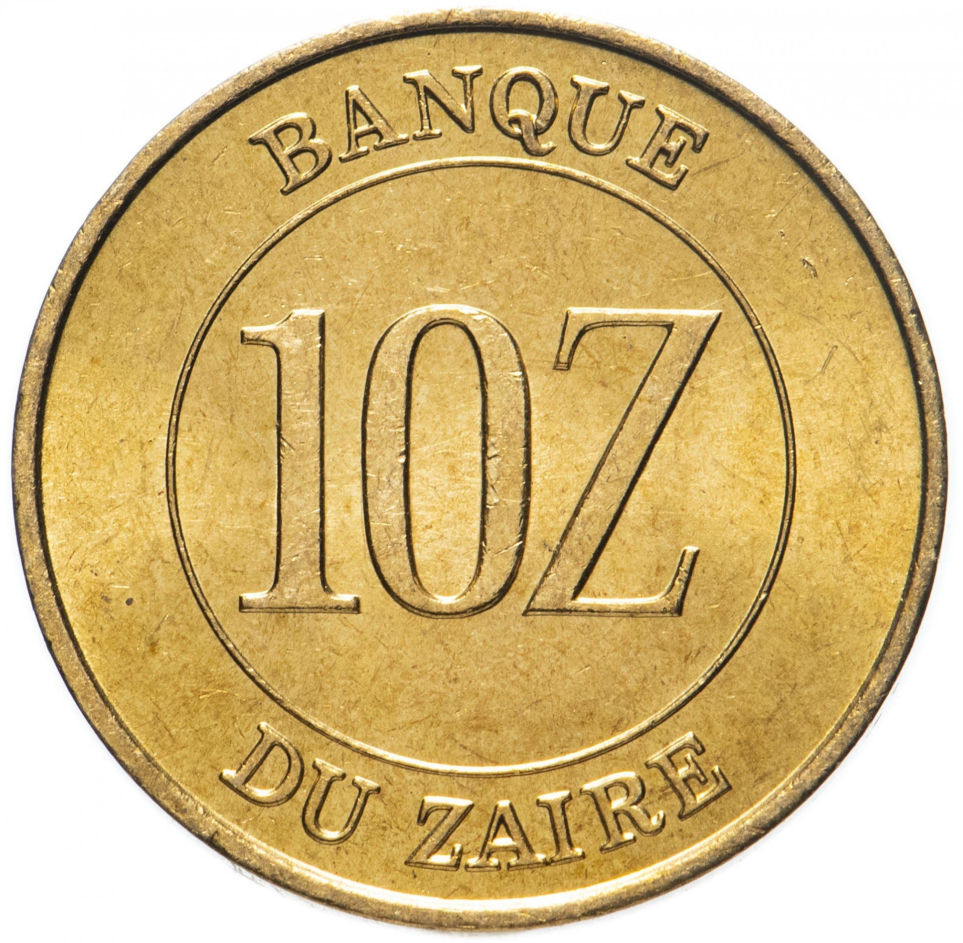 Zaire | 10 Zaires Coin | Mobutu Sese Seko | Km:19 | 1988
