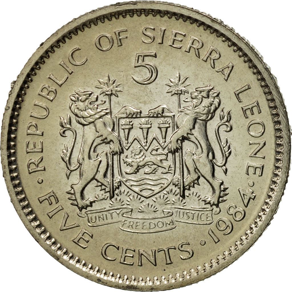 Sierra Leone 5 Cents Coin | Dr. Siaka Stevens | KM33 | 1980 - 1984