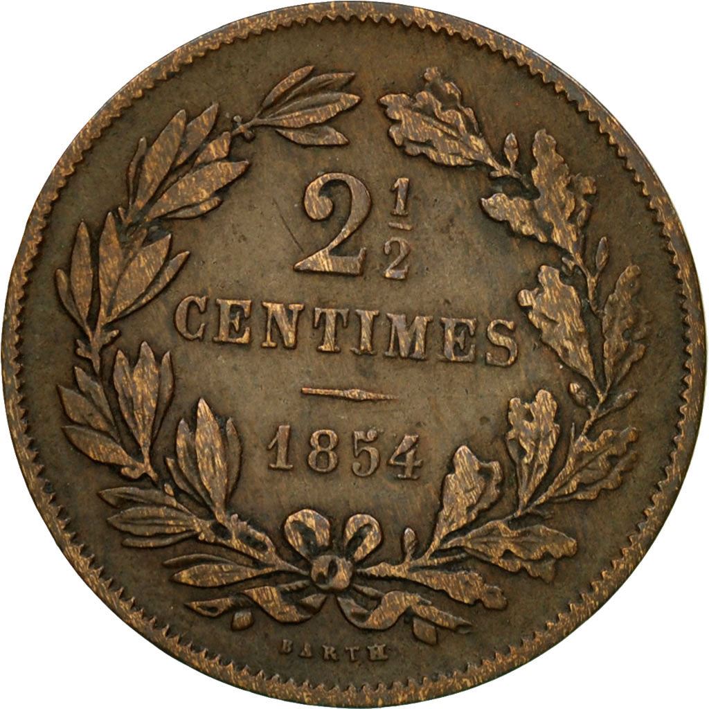 Luxembourg Coin Luxembourger 2.5 Centimes Coin | Willem III | Adolphe | Guillaume IV | KM21 | 1854 - 1908