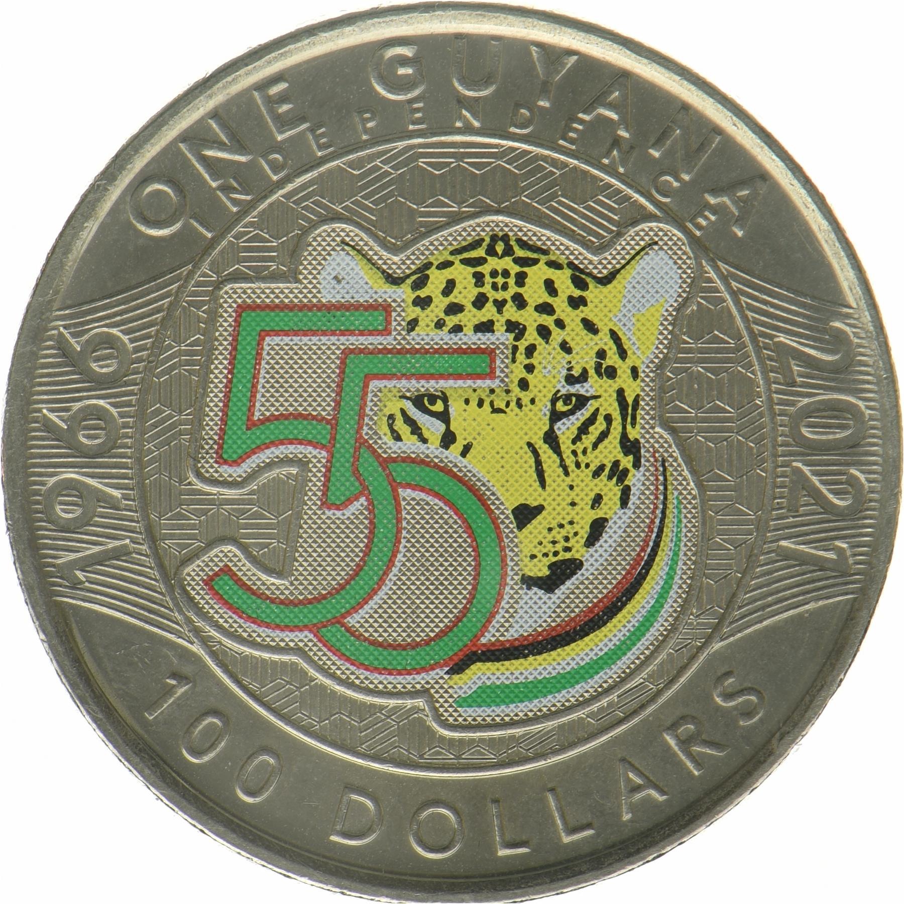 Guyana | 100 dollar mynt | Jaguar | KM:64 | 2021