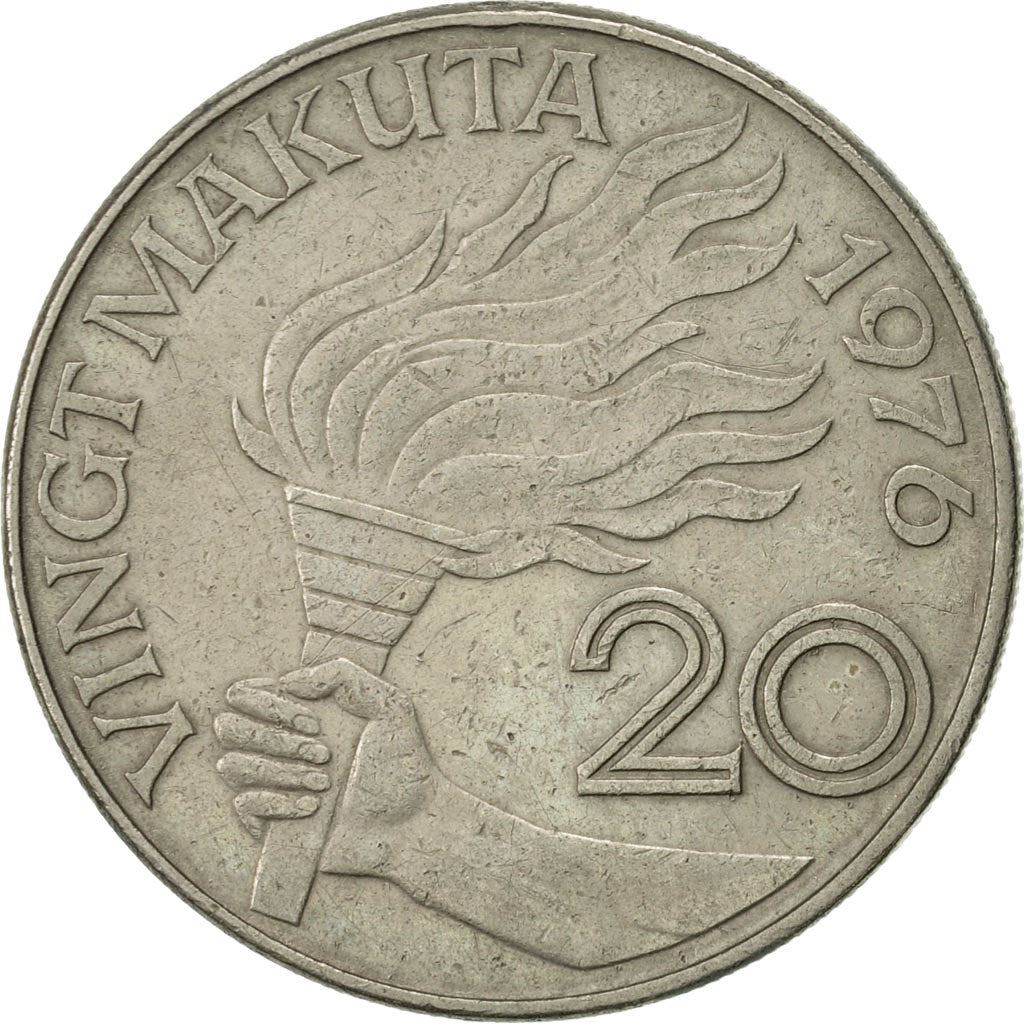 Zaire | 20 Makuta Coin | Mobutu Sese Seko | Km:8 | 1973 - 1976