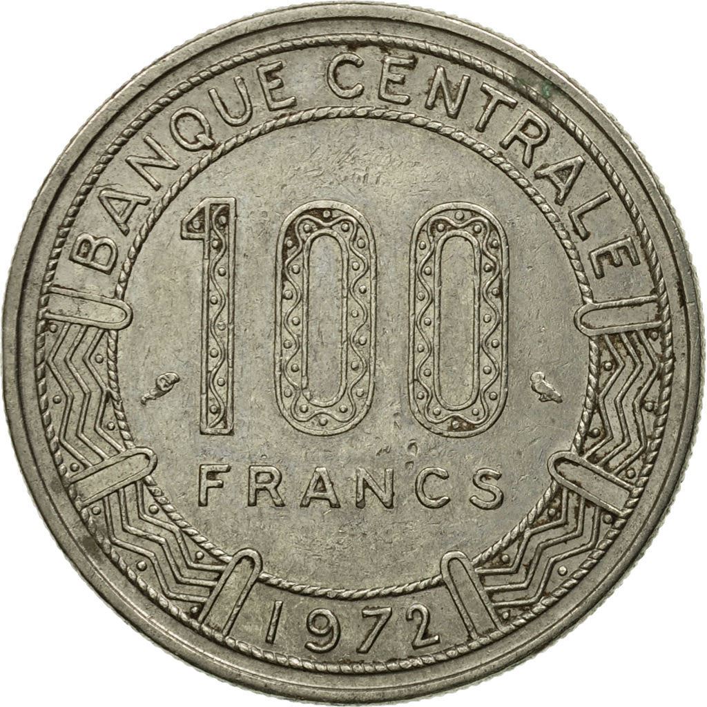 Central African Republic | 100 Francs Cfa Coin | Antelope | Km:6 | 1971 - 1972