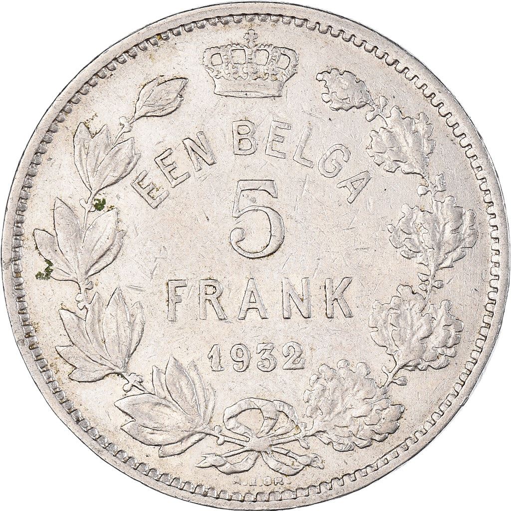 Belgian 1 Belga / 5 Francs Coin | Albert I Belgie | Star | Olive | KM98 | 1930 - 1933