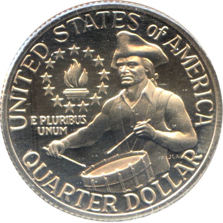 United States | ¼ Dollar Coin | Patriot Drummer | Copper-nickel clad copper | KM:204 | 1976