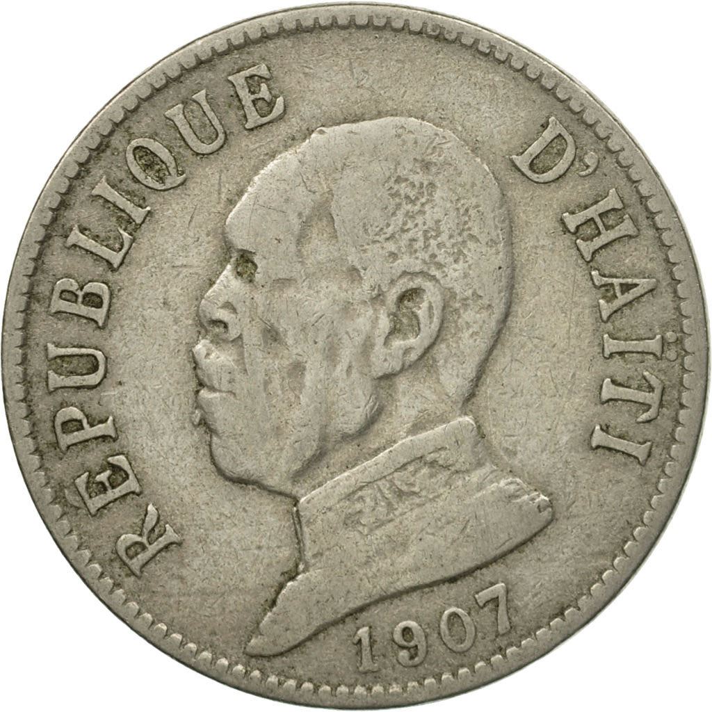 Haiti | 20 Centimes Coin | General Pierre Nord-Alexis | Cannon | Km:55 | 1907 - 1908