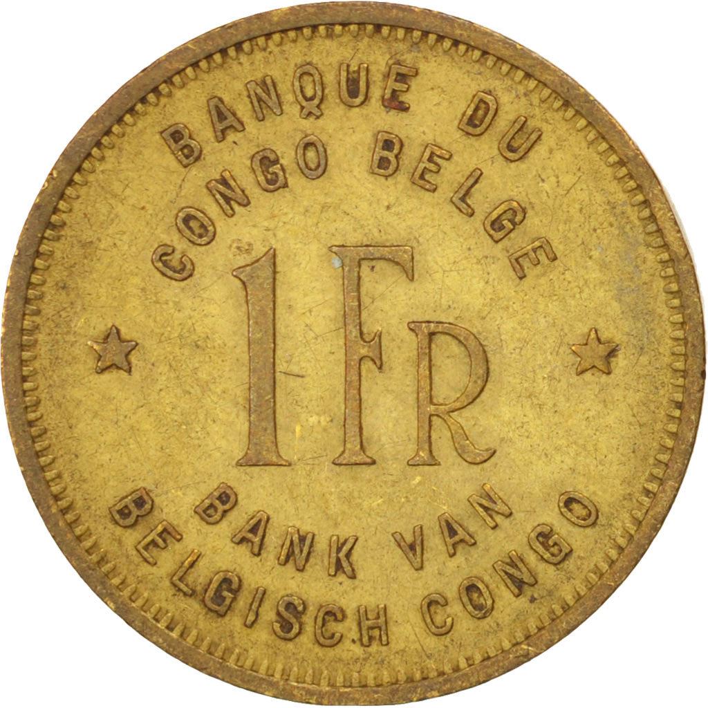 Belgian Congo | 1 Franc Coin | Elephant | Km:26 | 1944 - 1949