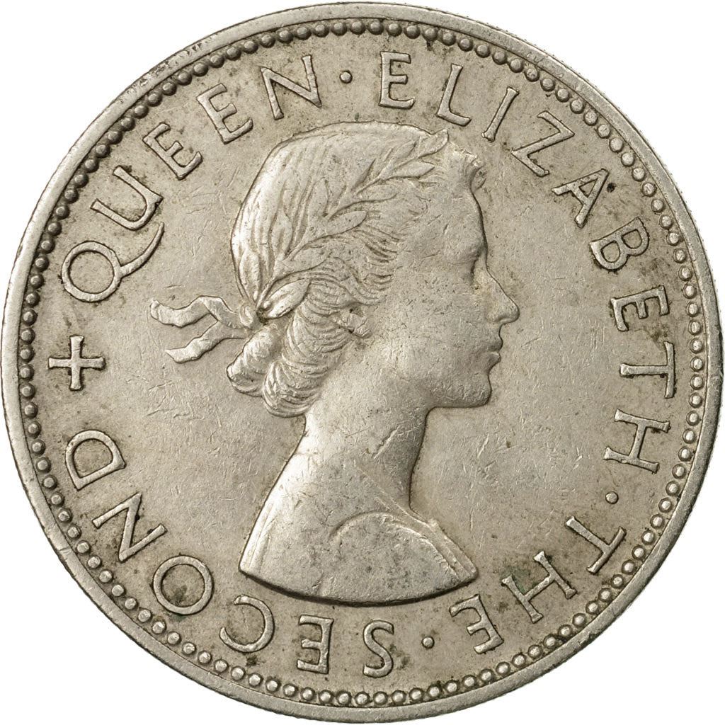 New Zealander 1 Florin Coin | Queen Elizabeth II | Kiwi Bird | KM28 | 1953 - 1965