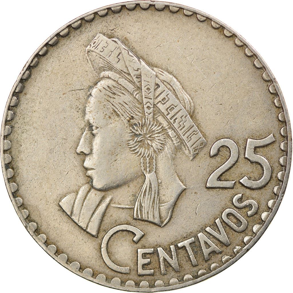 Guatemala | 25 Centavos Coin | Native bust | Km:269 | 1967 - 1970