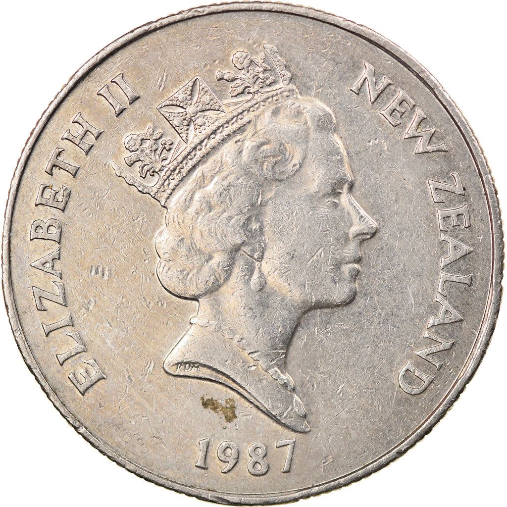 New Zealander 50 Cents Coin | Queen Elizabeth II | Captain James Cook | HMS Endeavour | KM63 | 1986 - 1998
