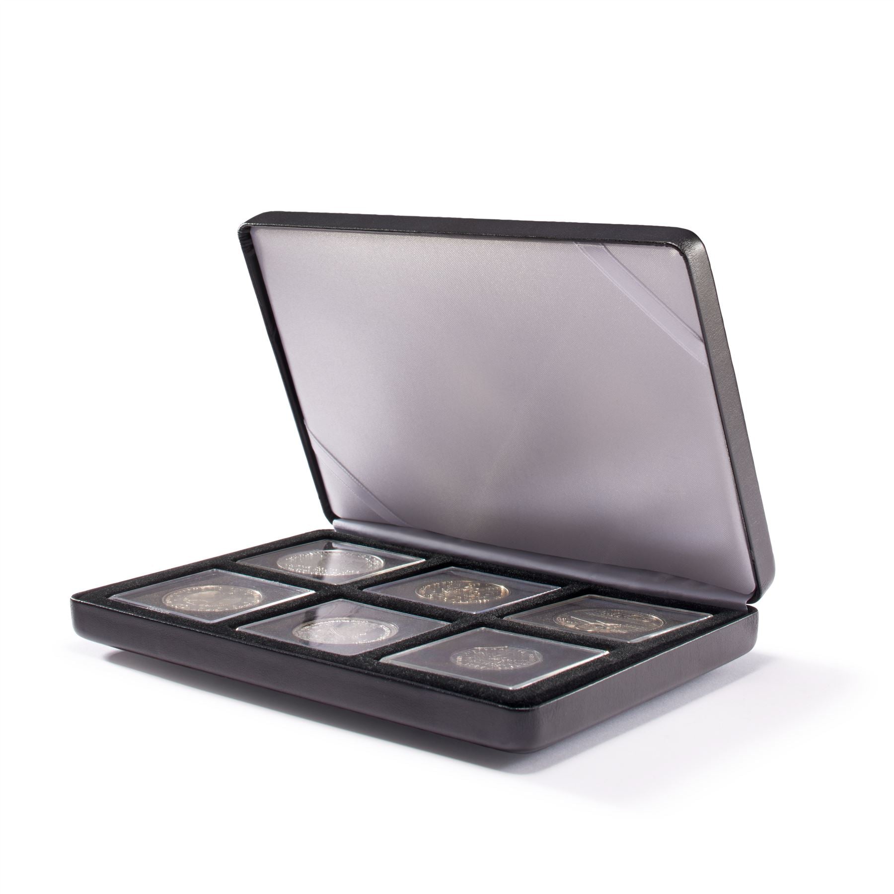 NOBILE QUADRUM Coin Box | Box for Presenting Coins in Square QUADRUM Capsules | 1 to 6 Compartments