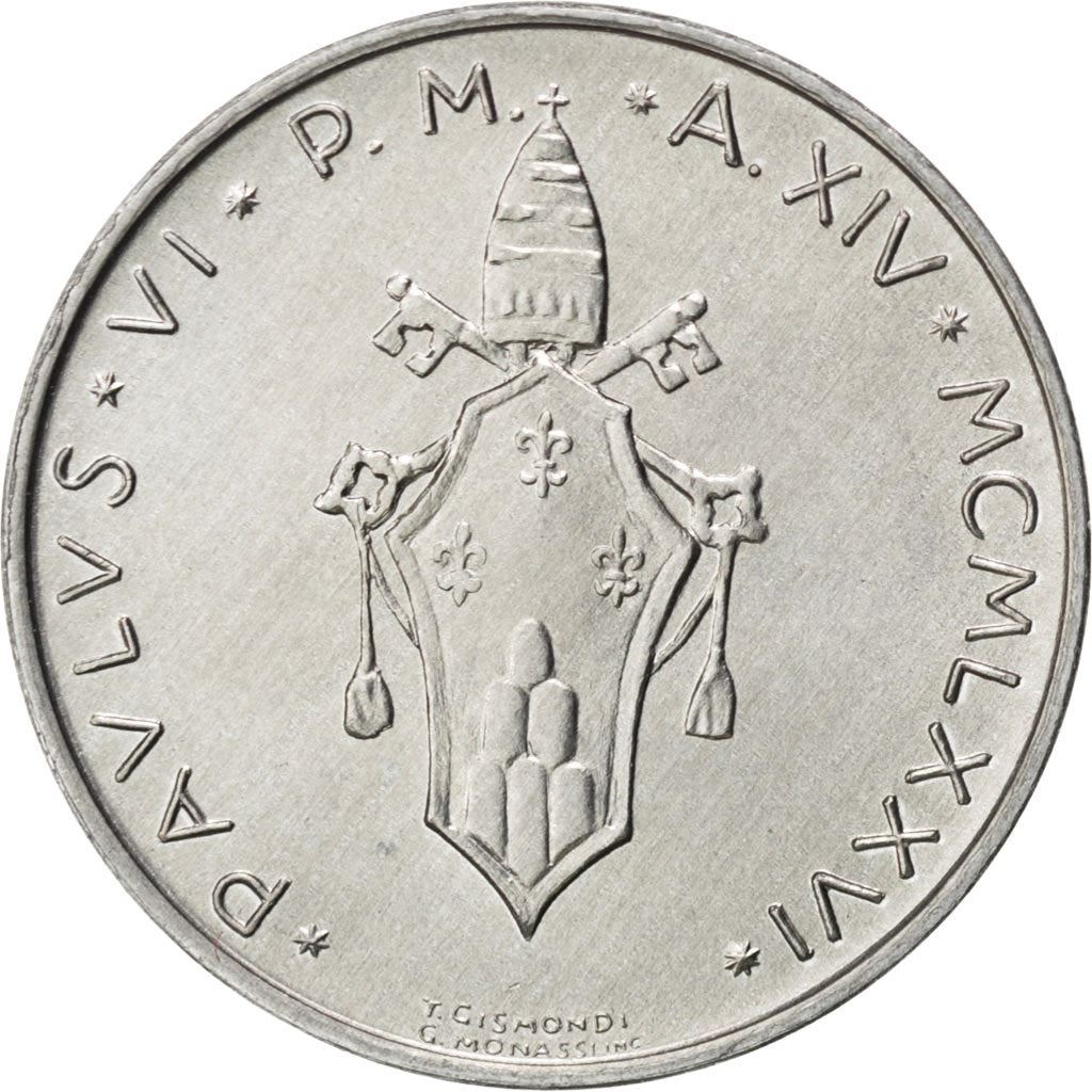 Vatican City | 10 Lire Coin | Paul VI | Km:119 | 1970 - 1977