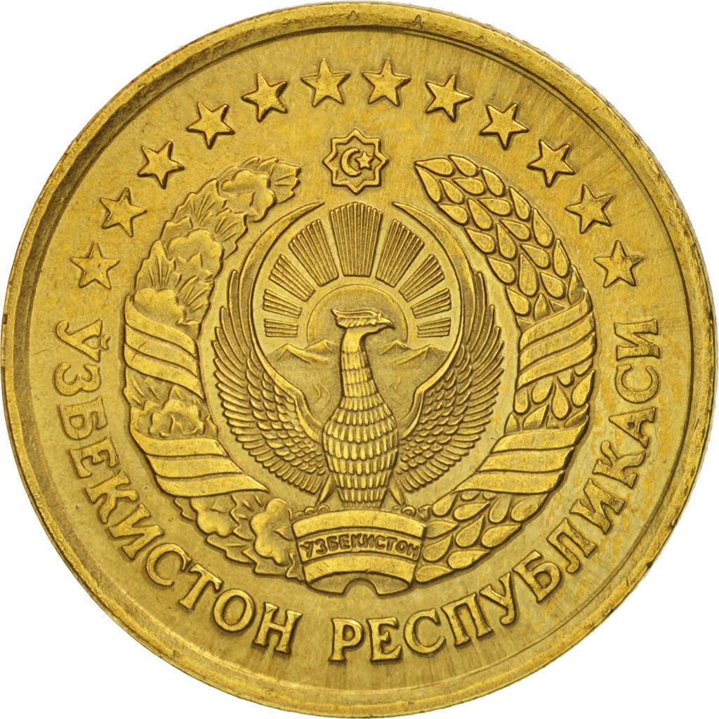 Uzbekistan | 3 Tiyin Coin | Stars | Cotton | Wheat | Sun | Huma Bird | Km:2 | 1994