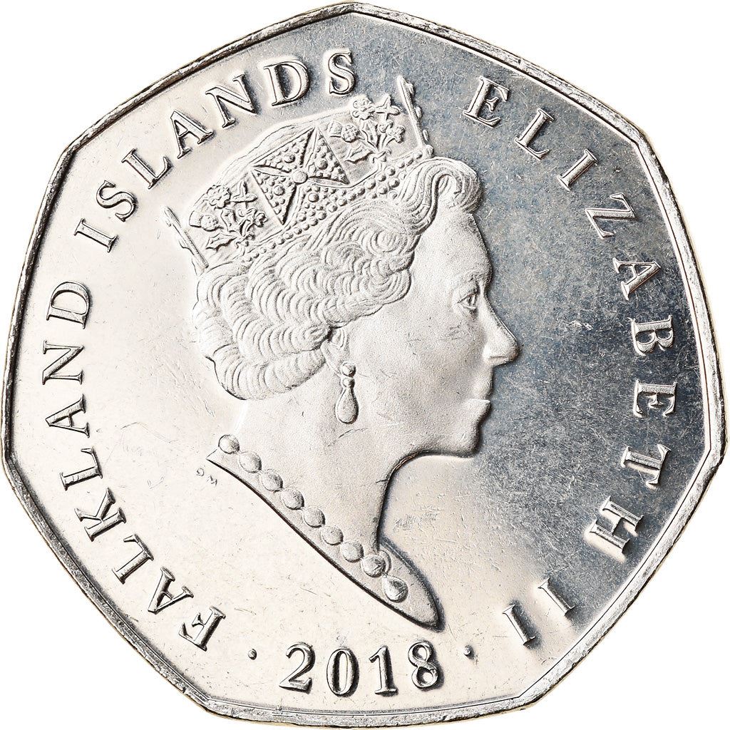 Falkland Islands | 50 Pence Coin | Gentoo Penguin | Km:194.1 | 2018 - 2021