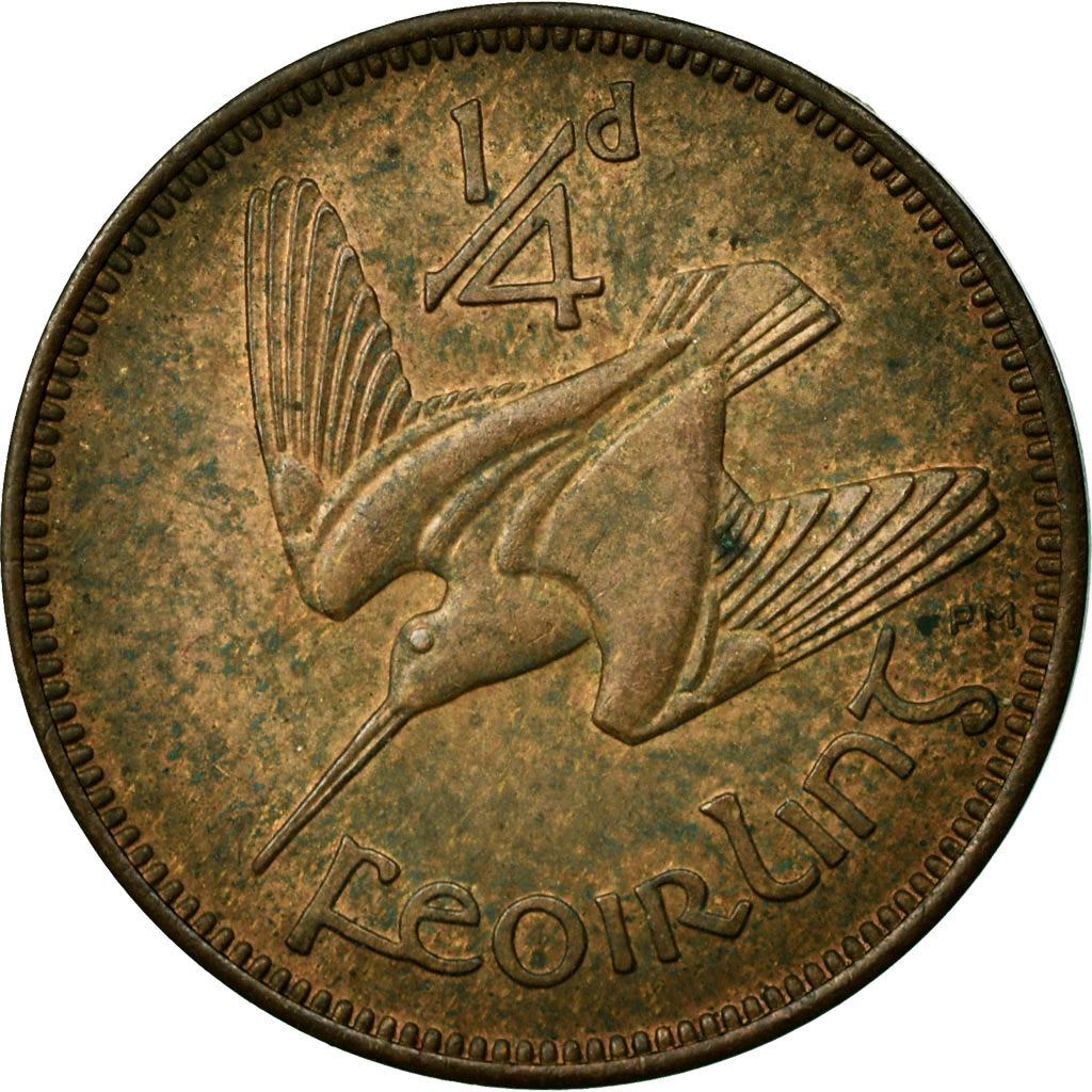 Ireland Coin Irish 1 Feoirling | Woodcock Bird | Celtic Harp | KM9 | 1939 - 1966