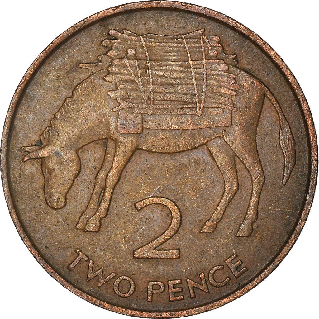 Saint Helena och Ascension | 2 Pence Mynt | Elizabeth II | Åsna | Ved | Km:2 | 1984