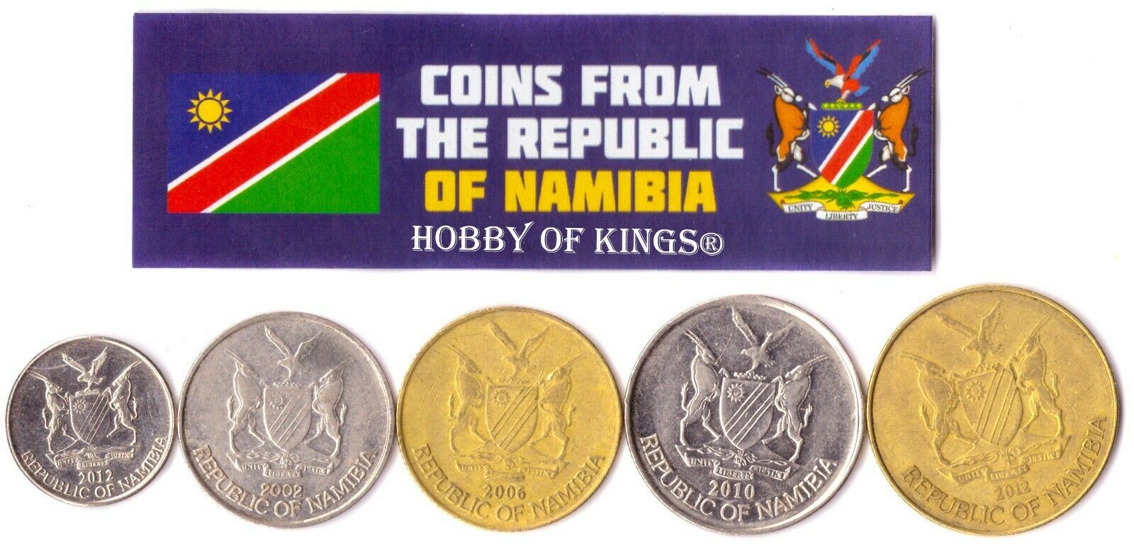 5 Mixed Coins From Namibia | 1993 - 2018