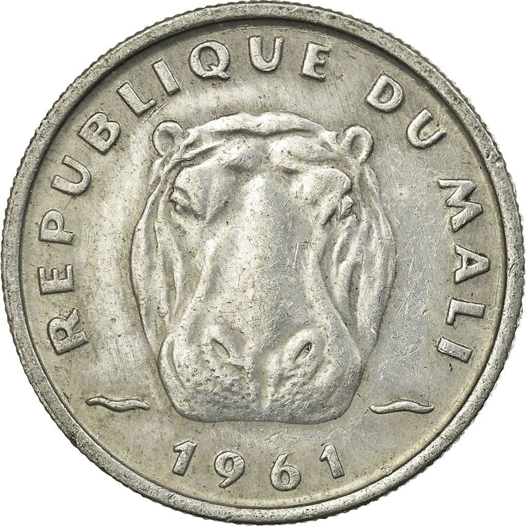 Mali | 5 Francs Maliens Coin | Hippopotamus | Km:2 | 1961