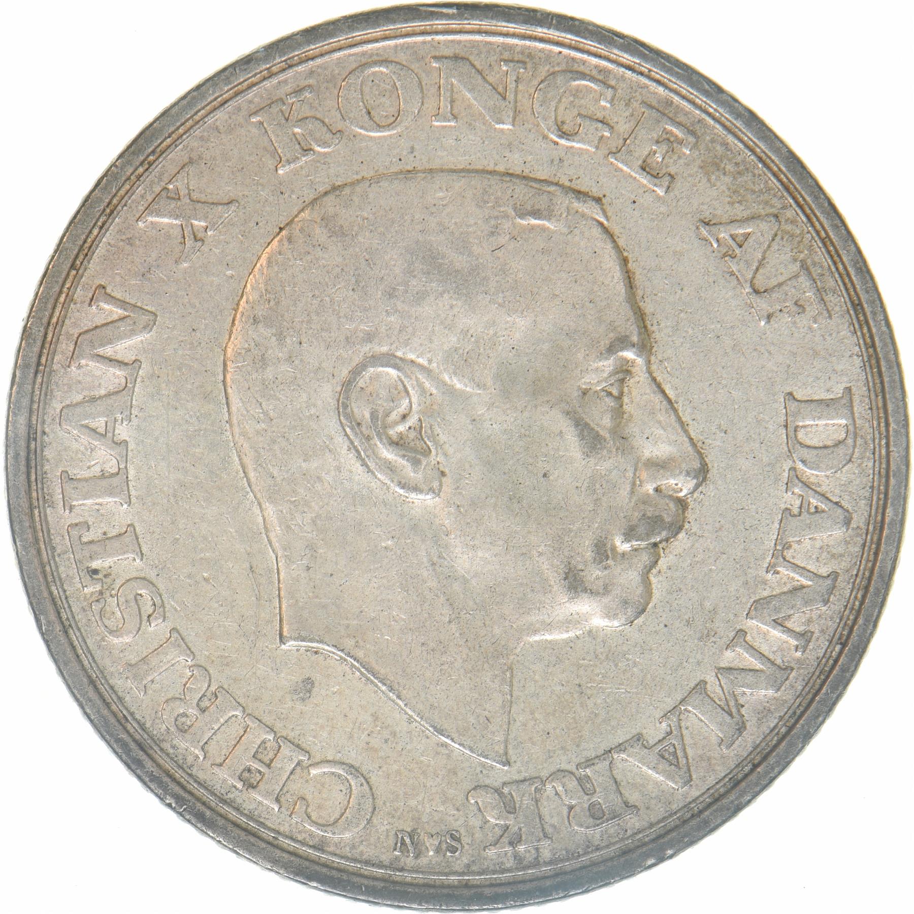 Denmark | 2 Kroner Coin | Christian X | KM:836 | 1945
