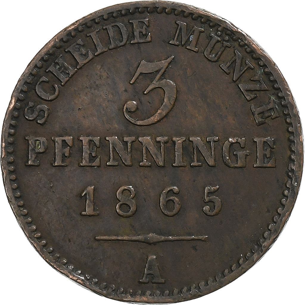 Prūsijos Karalystė | 3 pfeningų moneta | Vilhelmas I | Km:482 | 1861 - 1873