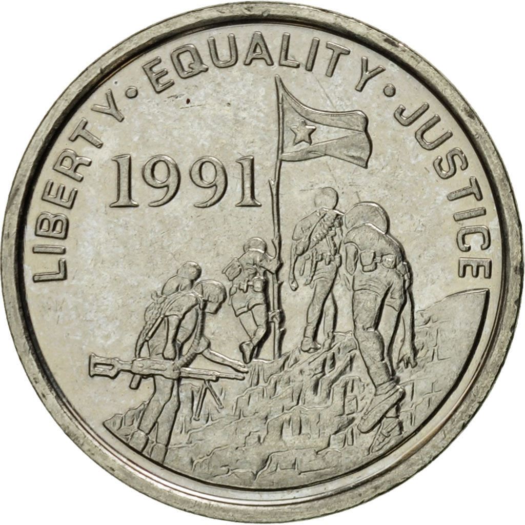 Eritrea | 1 Cent Mynt | Gaselle | Soldater | Flagg | Km:43 | 1997