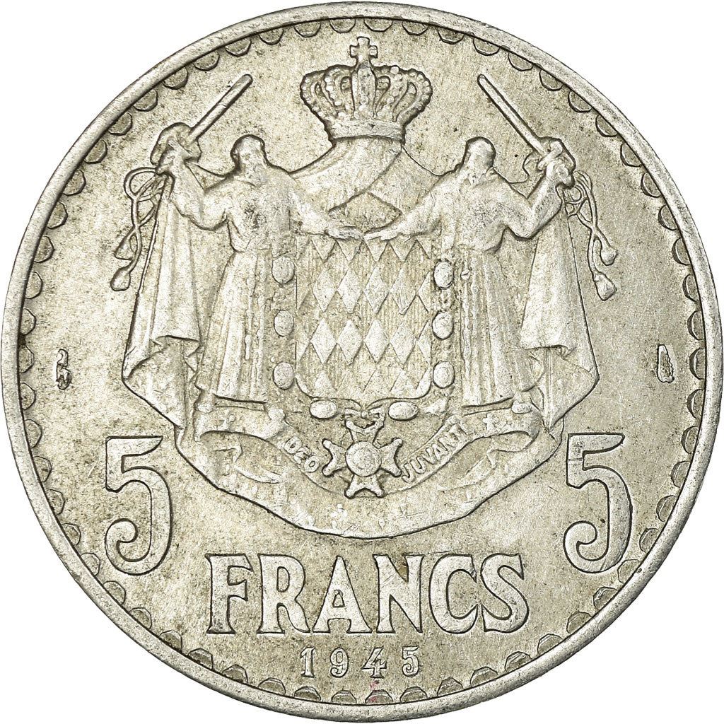 Monaco | 5 Francs Coin | Louis II | Km:122 | 1945