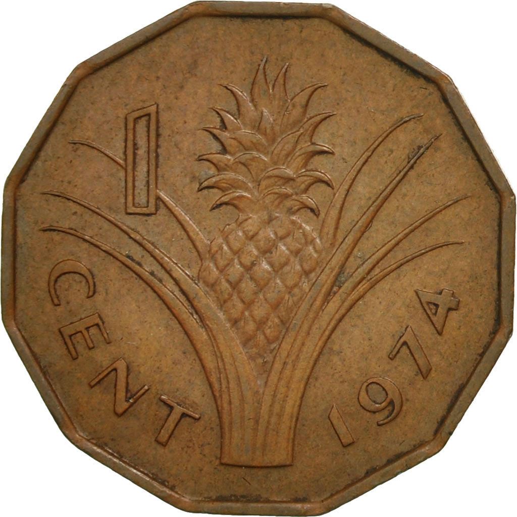 Eswatini | 1 Cent Coin | King Sobhuza II | Pineapple | KM7 | 1974 - 1983