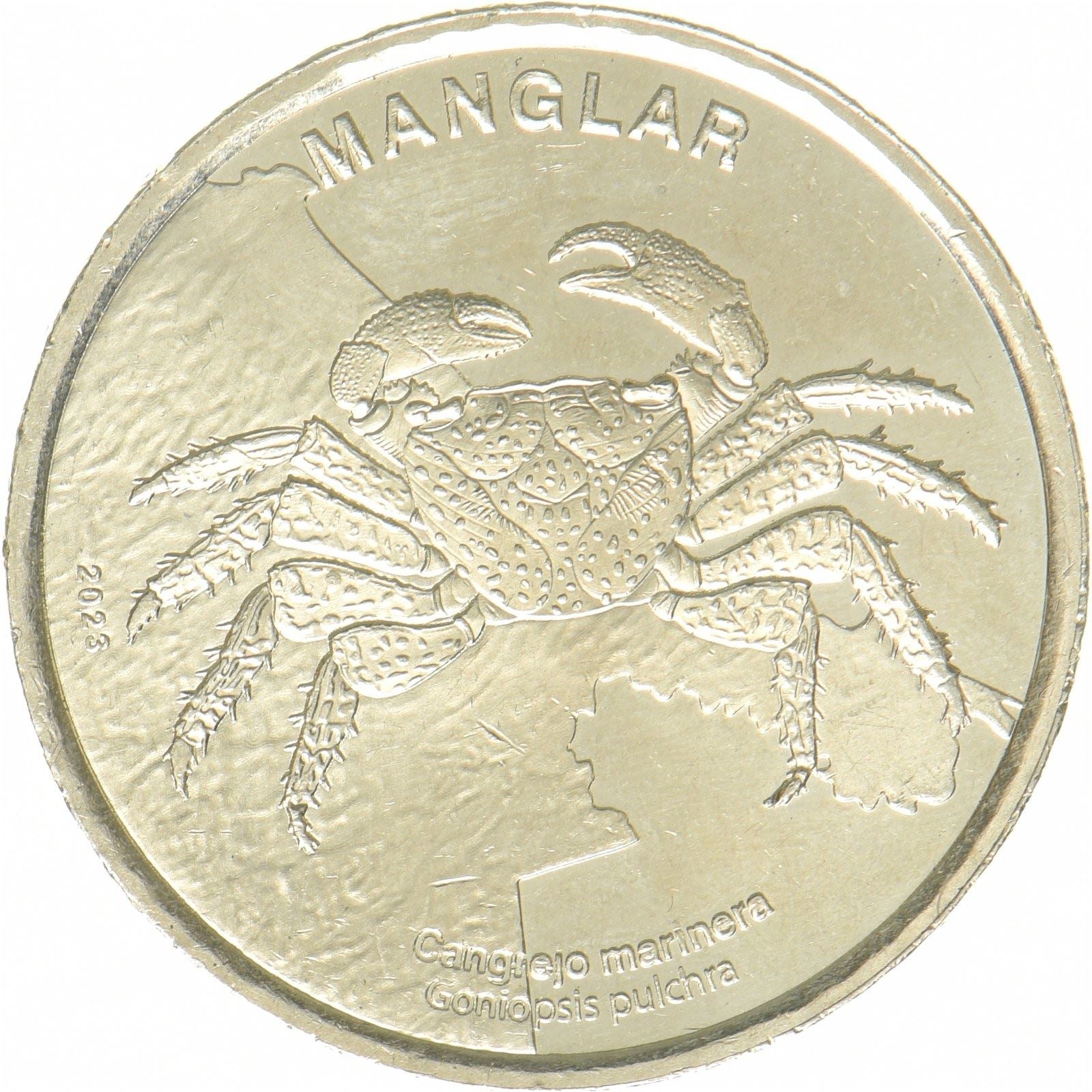 Costa Rica | 50 colones-mynt | Krabbe | Nikkelmessing | UC:225 | 2023