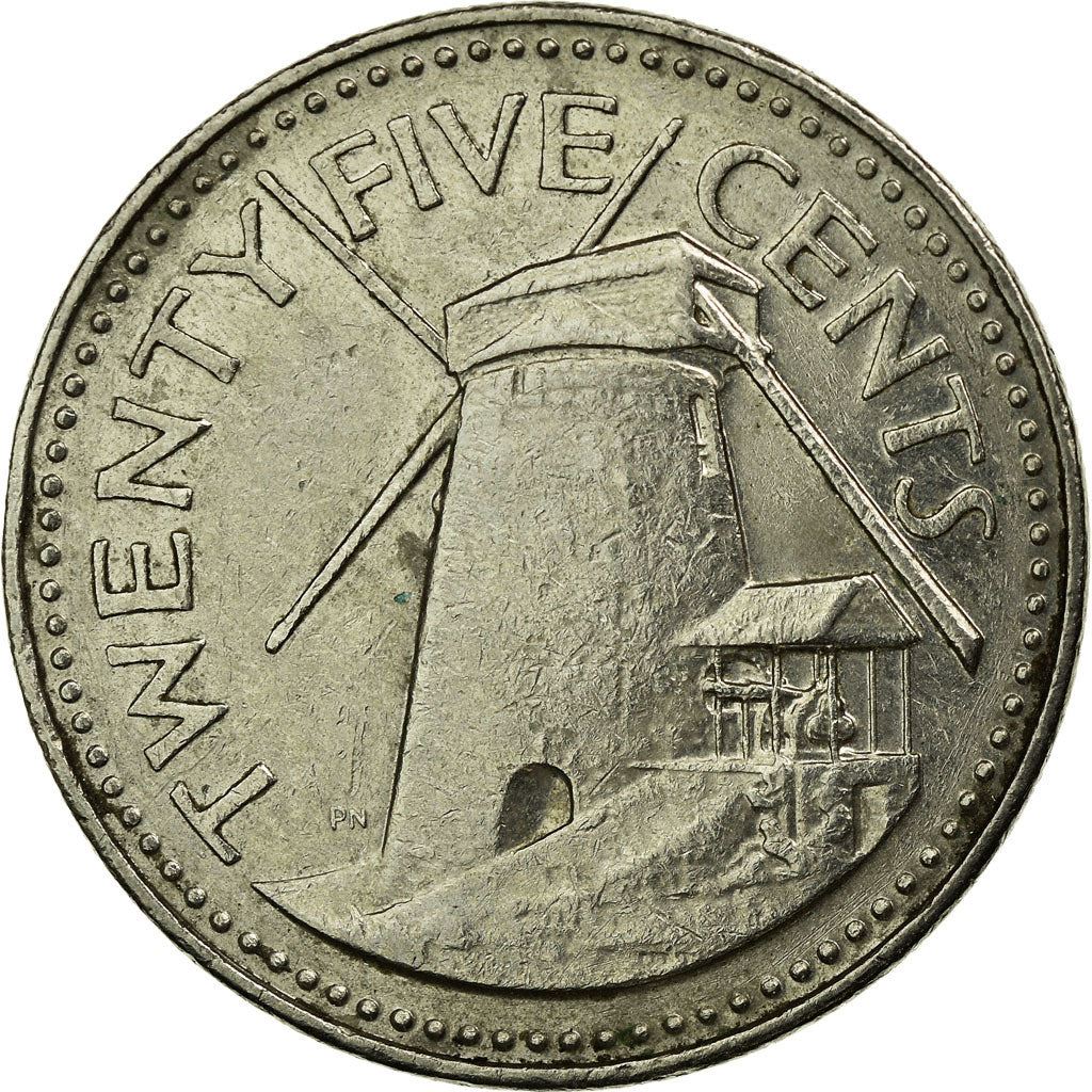 Barbados | 25 Cents Coin | Windmill | Km:13 | 1973 - 2006