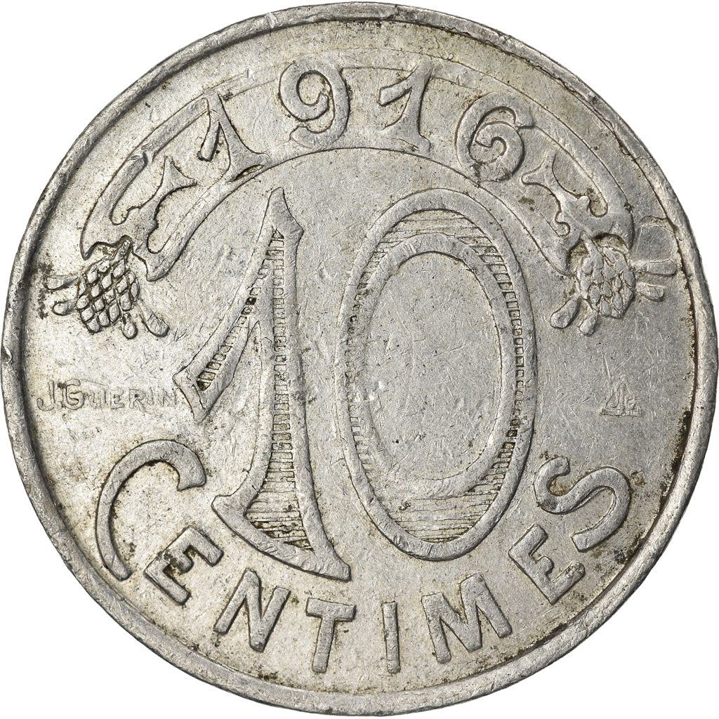 France Marseille | 10 Centimes Coin | Coat of Arms | Aluminium | Élie mon:10.2 | 1916