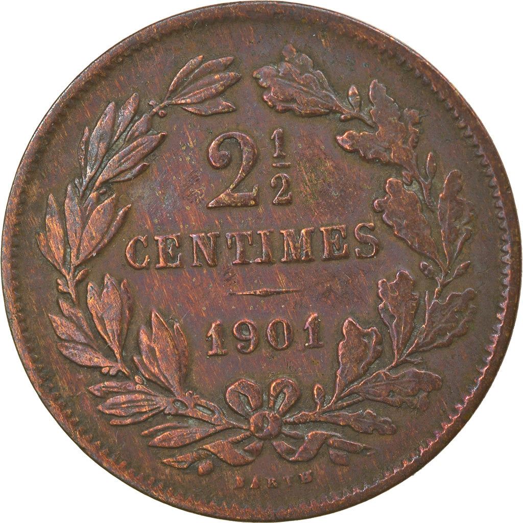 Luxembourg Coin Luxembourger 2.5 Centimes Coin | Willem III | Adolphe | Guillaume IV | KM21 | 1854 - 1908