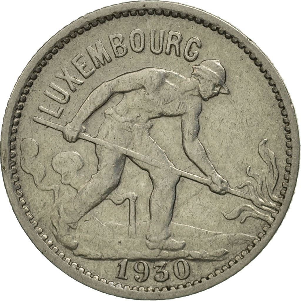 Luxembourg | 50 Centimes Coin | Helmeted man | Km:43 | 1930