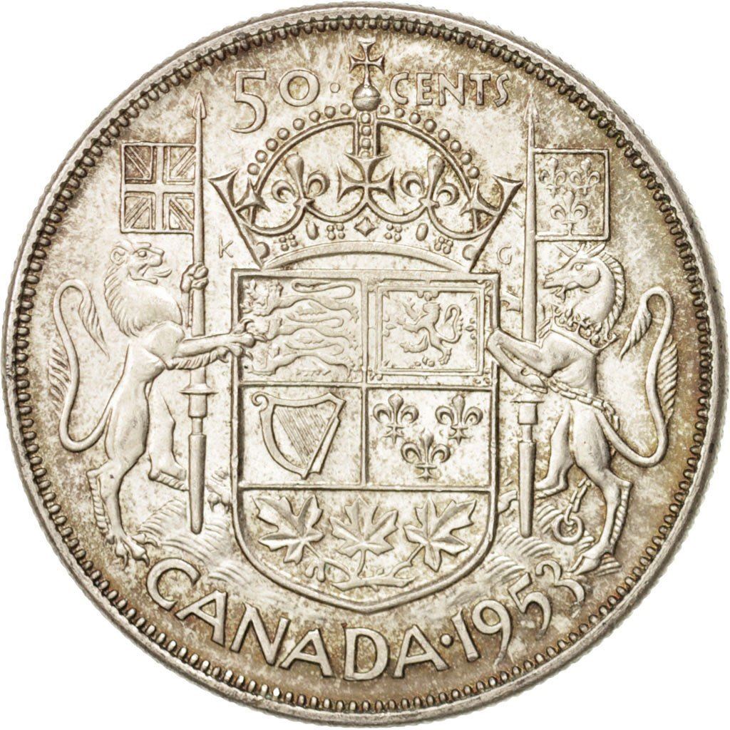 Canada | 50 Cents Coin | Silver | 1st portrait | KM:53 | 1953-1958