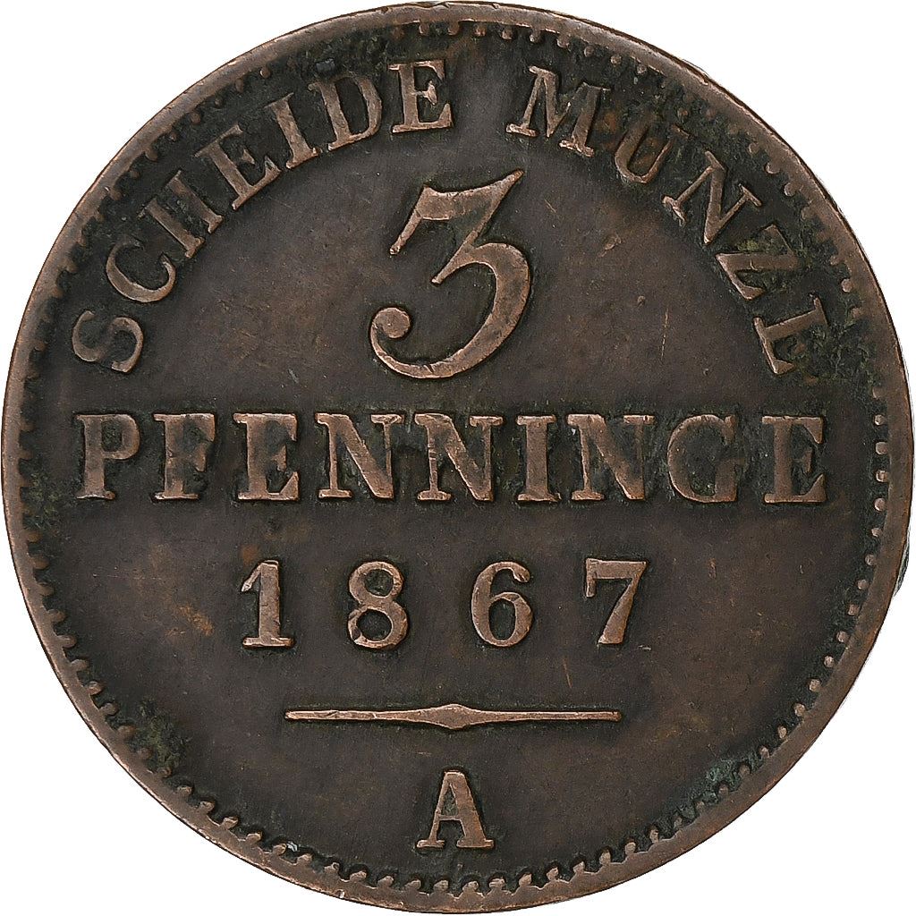 Prūsijos Karalystė | 3 pfeningų moneta | Vilhelmas I | Km:482 | 1861 - 1873