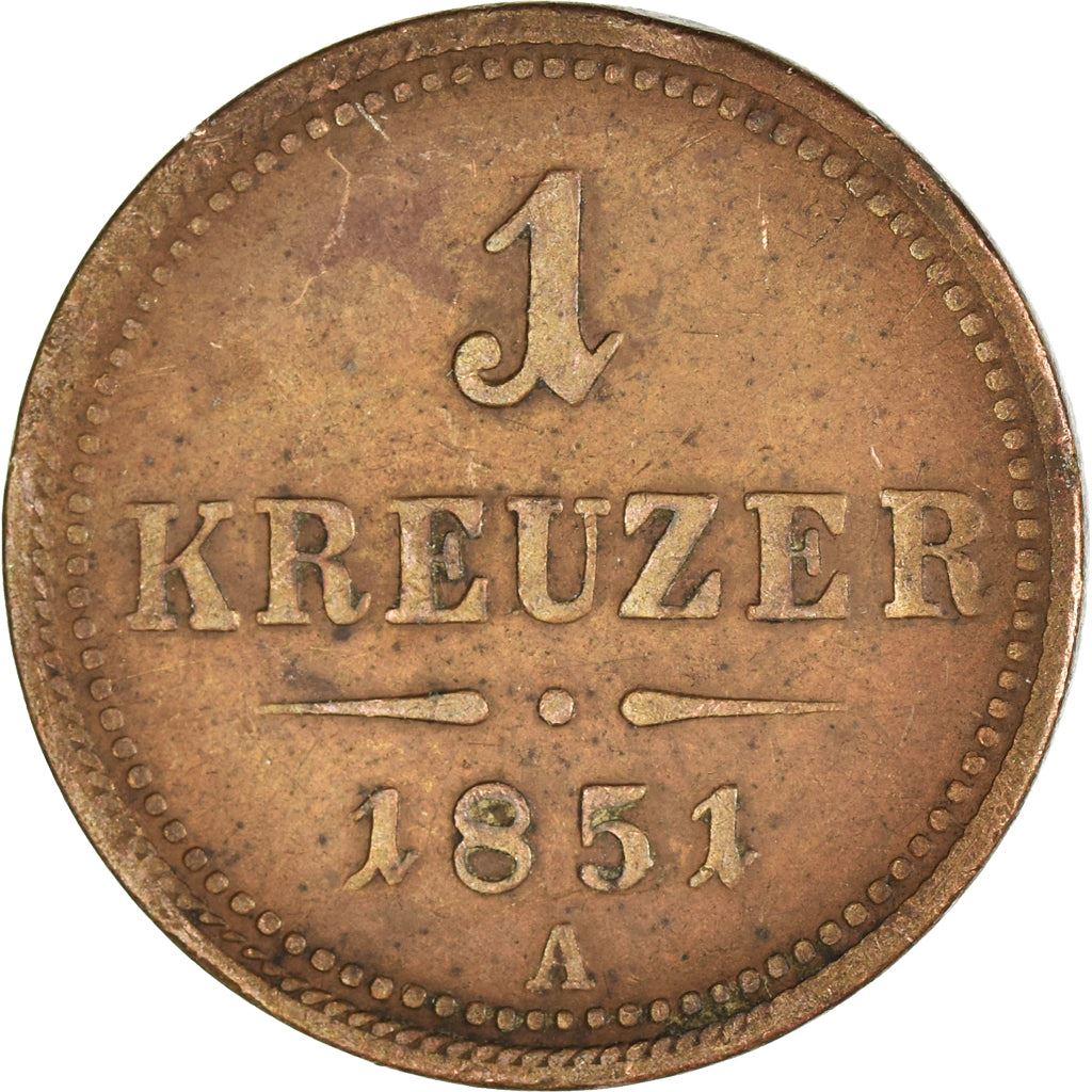 Austrian Empire | 1 Kreuzer Coin | Imperial Eagle | Km:2185 | 1851