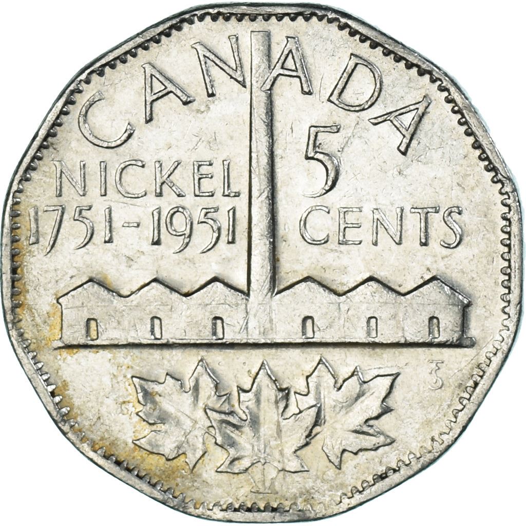 Canada | 5 Cents Coin | Discovery of Nickel | Km:48 | 1951