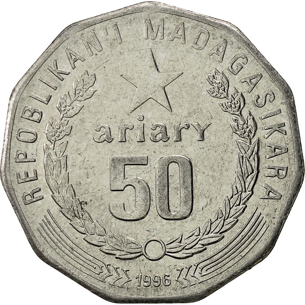 Madagascar | 50 Ariary Coin | Star | Baobab | Km:25.1 | 1996