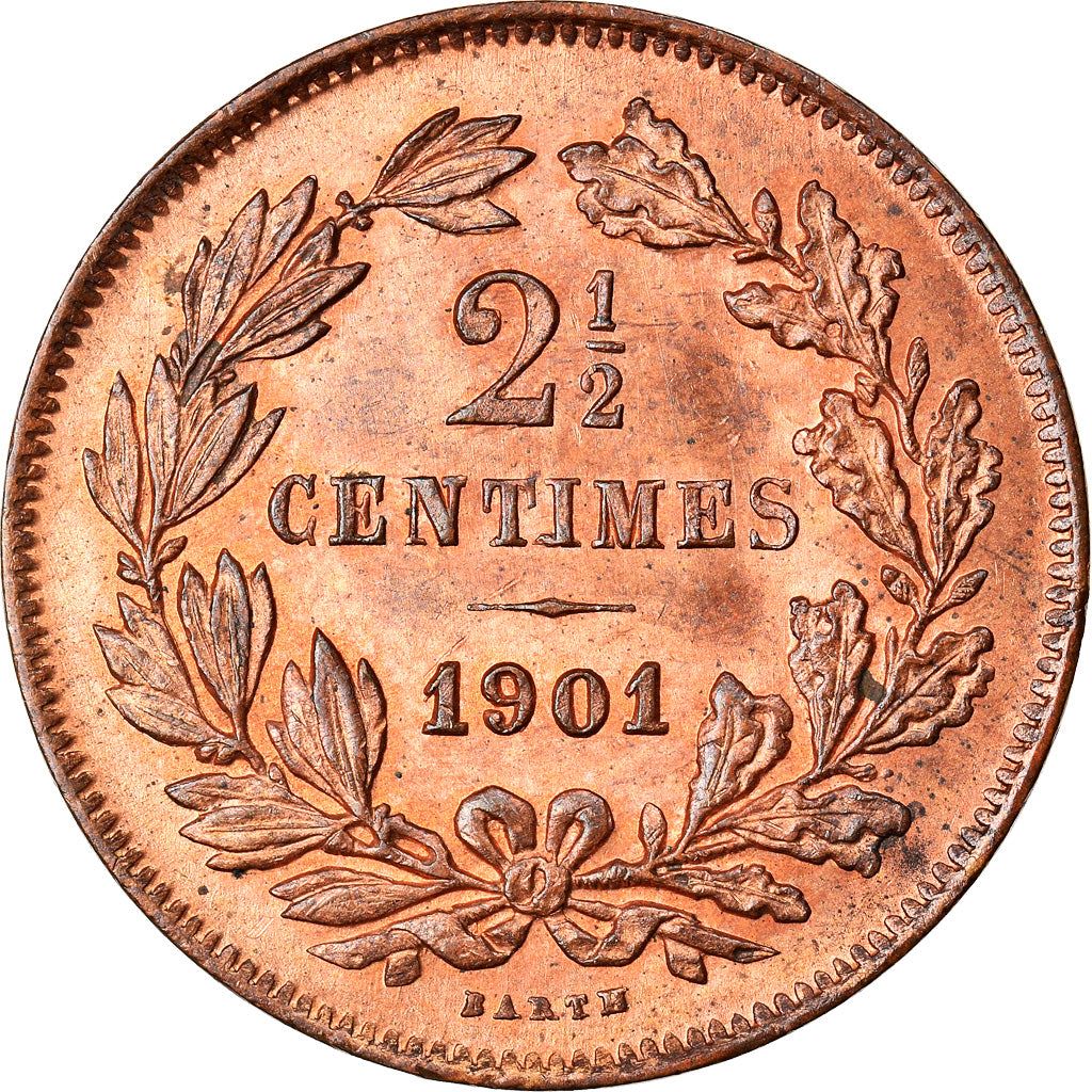 Luxembourg Coin Luxembourger 2.5 Centimes Coin | Willem III | Adolphe | Guillaume IV | KM21 | 1854 - 1908