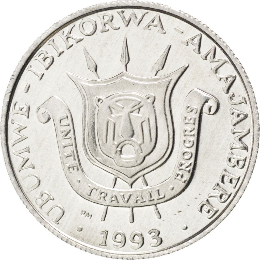 Burundi | 1 Franc Coin | National arms | Km:19 | 1976 - 2022