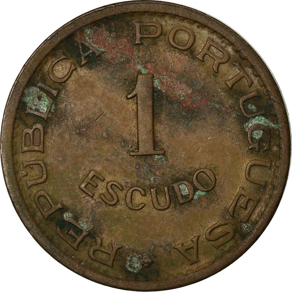 Angola | 1 Escudo Coin | Horse | Elephant | Shield | Km:76 | 1953 - 1974