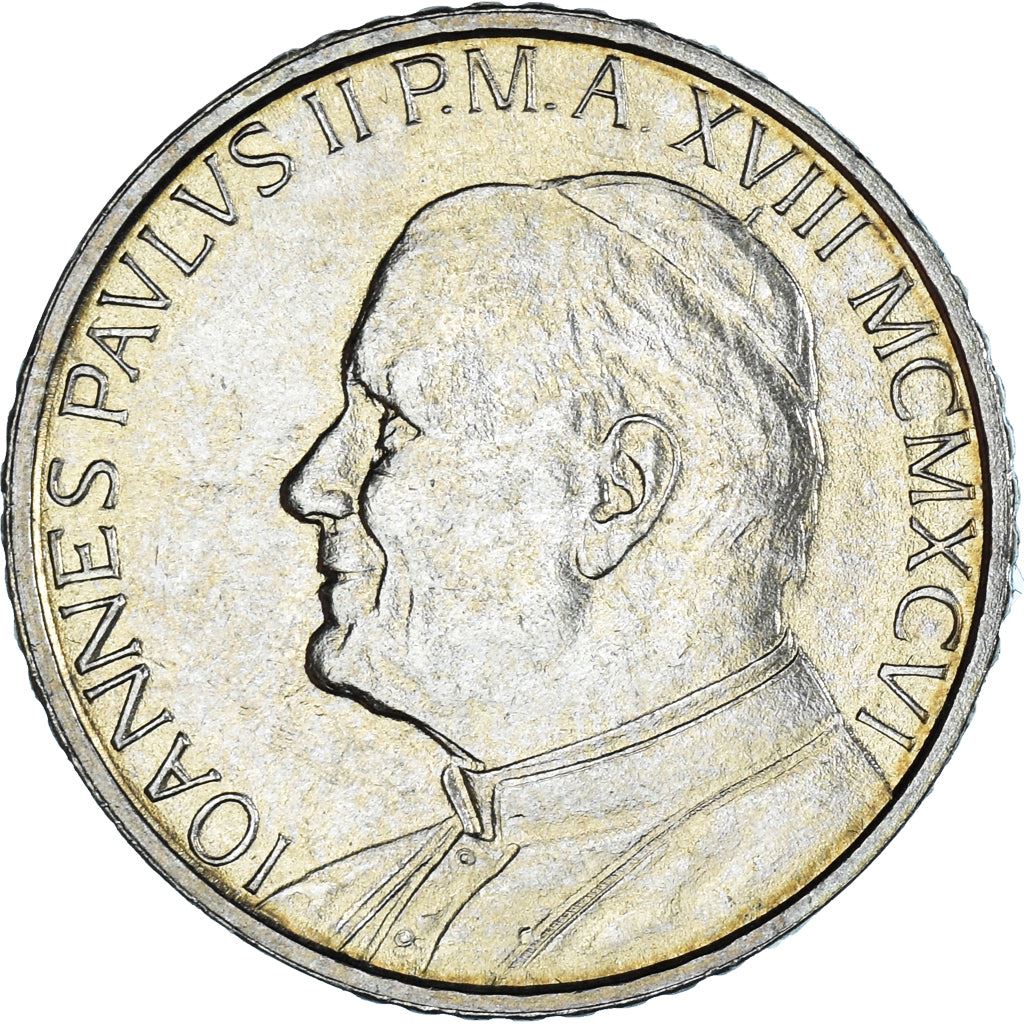Vatican City | 100 Lire Coin | John Paul II | Km:275 | 1996