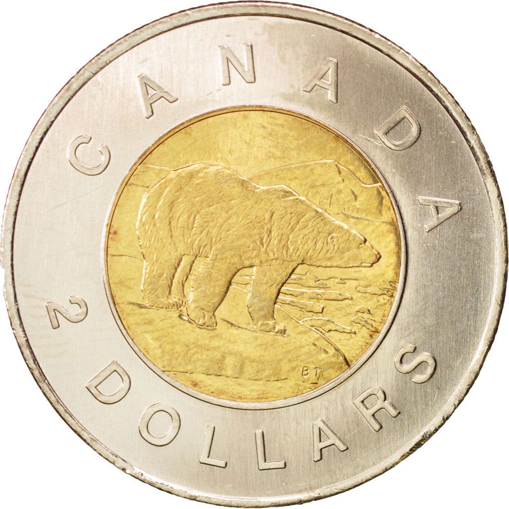 Canada | 2 Dollars Coin | Bimetallic | Polar bear | KM:837 | 2006-2012
